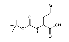 4-溴-2-[[(1,1-二甲基乙氧基)羰基]氨基]-丁酸结构式