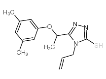 4-烯丙基-5-[1-(3,5-二甲基苯氧基)乙基]-4H-1,2,4-噻唑-3-硫醇结构式