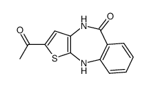 2-acetyl-4,10-dihydro-benzo[e]thieno[3,2-b][1,4]diazepin-5-one结构式