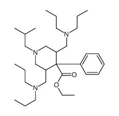 ethyl 3,5-bis[(dipropylamino)methyl]-1-(2-methylpropyl)-4-phenylpiperidine-4-carboxylate结构式