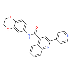 N-(2,3-dihydro-1,4-benzodioxin-6-yl)-2-pyridin-4-ylquinoline-4-carboxamide Structure