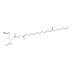 12-Hydroxyoctadecanoic acid 2-[[bis(2-methyl-1-aziridinyl)phosphinyl]amino]propyl ester结构式