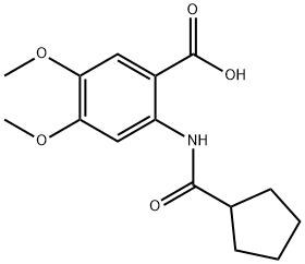 2-cyclopentaneamido-4,5-dimethoxybenzoic acid Structure