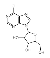 6-Chloro-9-(beta-D-arabinofuranosyl)purine Structure