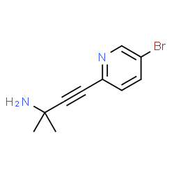 3-(5-bromopyridin-2-yl)-1,1-dimethyl-prop-2-ynylamine结构式
