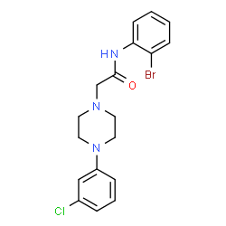 N-(2-BROMOPHENYL)-2-[4-(3-CHLOROPHENYL)PIPERAZINO]ACETAMIDE Structure