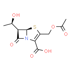 6-alpha-hydroxyethyl-2-acetoxymethyl-2-penem-3-carboxylic acid structure