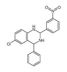 6-chloro-2-(3-nitrophenyl)-4-phenyl-1,2,3,4-tetrahydroquinazoline结构式
