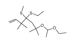 (6-(1-ethoxyethoxy)-3,3,6-trimethyl-4-(methylthio)hept-1-en-4-yl)(ethyl)sulfane结构式