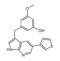 3-methoxy-5-[(5-thiophen-3-yl-1H-pyrrolo[2,3-b]pyridin-3-yl)methyl]phenol Structure