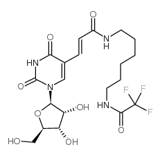 5-[3-oxo-3-[[6-[trifluoracetylamino]hexyl]amino]-1-propenyl]uridine Structure