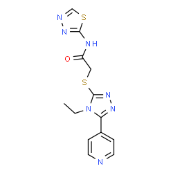 2-{[4-ethyl-5-(pyridin-4-yl)-4H-1,2,4-triazol-3-yl]sulfanyl}-N-(1,3,4-thiadiazol-2-yl)acetamide Structure