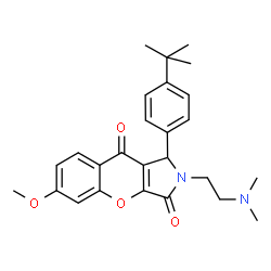 1-(4-tert-butylphenyl)-2-[2-(dimethylamino)ethyl]-6-methoxy-1,2-dihydrochromeno[2,3-c]pyrrole-3,9-dione结构式