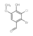 2-bromo-3-chloro-4-hydroxy-5-methoxy-benzaldehyde structure