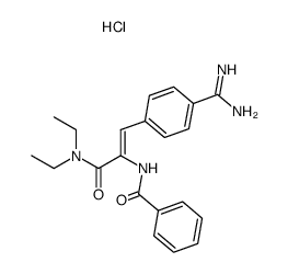 N-[(Z)-2-(4-Carbamimidoyl-phenyl)-1-diethylcarbamoyl-vinyl]-benzamide; hydrochloride Structure