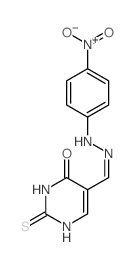 5-[[2-(4-nitrophenyl)hydrazinyl]methylidene]-2-sulfanylidene-pyrimidin-4-one结构式