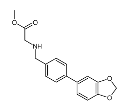 (4-Benzo[1,3]dioxol-5-yl-benzylamino)-acetic acid methyl ester Structure