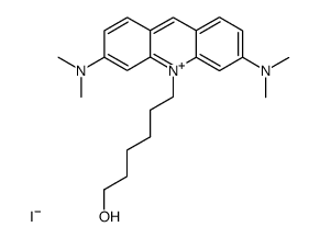 3,6-bis(dimethylamino)-10-(6-hydroxyhexyl)acridinium iodide Structure