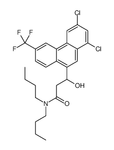 N,N-dibutyl-1,3-dichloro-.beta.-hydroxy-6-(trifluoromethyl)phenanthren-9-propanamide structure