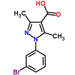 1-(3-Bromophenyl)-3,5-dimethyl-1H-pyrazole-4-carboxylic acid structure