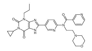 1-Cyclopropyl-3-propyl-8-[6-(N-nicotinoyl-N-(2-morpholinoethyl)amino)-3-pyridyl]xanthine Structure