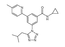 N-cyclopropyl-3-(5-isobutyltetrazol-1-yl)-5-(5-methylpyridin-2-yl)benzamide Structure