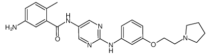 N-(2-(3-(2-(pyrrolidin-1-yl)ethoxy)phenylamino)pyrimidin-5-yl)-5-amino-2-methylbenzamide Structure