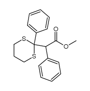 Phenyl(2-phenyl-1,3-dithian-2-yl)essigsaeure-methylester结构式