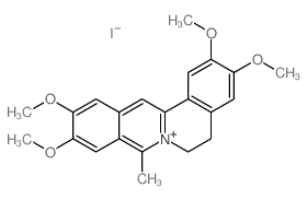 2,3,10,11-tetramethoxy-8-methyl-5,6-dihydroisoquinolino[2,1-b]isoquinolin-7-ium,iodide Structure