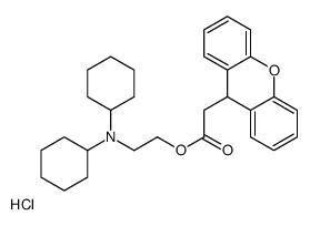 2-(dicyclohexylamino)ethyl 2-(9H-xanthen-9-yl)acetate,hydrochloride Structure