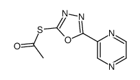 S-(5-pyrazin-2-yl-1,3,4-oxadiazol-2-yl) ethanethioate结构式