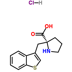 (R)-ALPHA-(3-BENZOTHIOPHENYLMETHYL)-PROLINE-HCL结构式