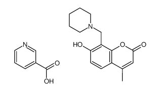 7-Hydroxy-4-methyl-8-piperidin-1-ylmethyl-chromen-2-one; compound with nicotinic acid结构式