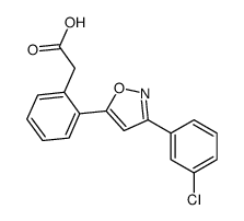 2-[2-[3-(3-chlorophenyl)-1,2-oxazol-5-yl]phenyl]acetic acid结构式