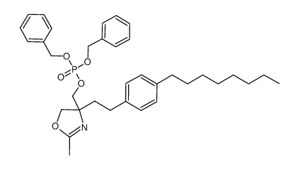 dibenzyl {2-Methyl-4-[2-(4-octylphenyl)ethyl]-4,5-dihydro-1,3-oxazol-4-yl}methyl phosphate结构式