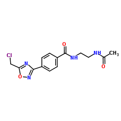 N-(2-Acetamidoethyl)-4-[5-(chloromethyl)-1,2,4-oxadiazol-3-yl]benzamide Structure