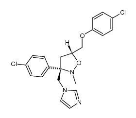 trans-5-[(4-chlorophenoxy)methyl]-3-(4-chlorophenyl)-3-[(1H-imidazol-1-yl)methyl]-2-methylisoxazolidine结构式