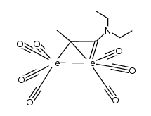 {Fe2(CO)7(μ,η2-C(Me)CN(C2H5)2)}结构式