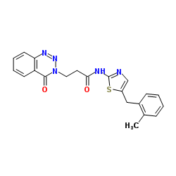 N-[5-(2-Methylbenzyl)-1,3-thiazol-2-yl]-3-(4-oxo-1,2,3-benzotriazin-3(4H)-yl)propanamide结构式