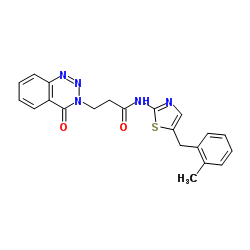 N-[5-(2-Methylbenzyl)-1,3-thiazol-2-yl]-3-(4-oxo-1,2,3-benzotriazin-3(4H)-yl)propanamide Structure