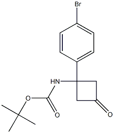 tert-Butyl N-[1-(4-bromophenyl)-3-oxocyclobutyl]carbamate picture