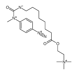 (N'-methyl-N'-4-diazonium phenyl)(N-8-octanoic acid, 2-(trimethylammonium)ethyl ester)urea结构式