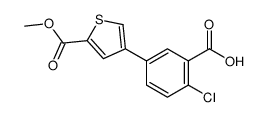 2-chloro-5-(5-methoxycarbonylthiophen-3-yl)benzoic acid结构式