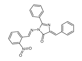 (5Z)-5-benzylidene-3-[(E)-(2-nitrophenyl)methylideneamino]-2-phenylimidazol-4-one结构式