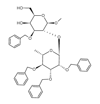 methyl 3-O-benzyl-2-O-(2,3,4-tri-O-benzyl-α-L-rhamnopyranosyl)-β-D-galactopyranoside Structure