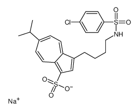 6-isopropyl-3-(4-(4-chlorobenzenesulfonylamino)butyl)azulene-1-sulfonic acid sodium salt Structure