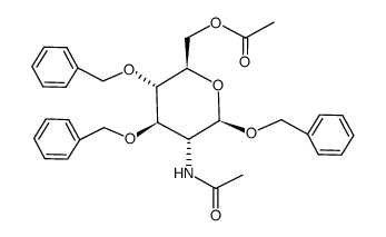 N-Acetyl-β-D-Glucosamine 6-Acetate 1,3,4-Tribenzyl Ether结构式