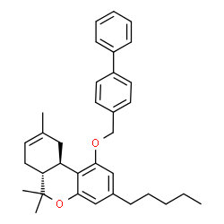 (6aR)-1-(4-Biphenylylmethoxy)-6aβ,7,10,10aα-tetrahydro-6,6,9-trimethyl-3-pentyl-6H-dibenzo[b,d]pyran结构式
