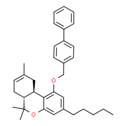 (6aR)-1-(4-Biphenylylmethoxy)-6aβ,7,10,10aα-tetrahydro-6,6,9-trimethyl-3-pentyl-6H-dibenzo[b,d]pyran Structure