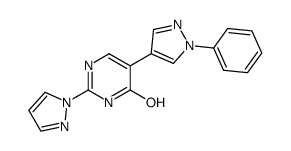 5-(1-phenyl-1H-pyrazol-4-yl)-2-(1H-pyrazol-1-yl)pyrimidin-4-ol结构式